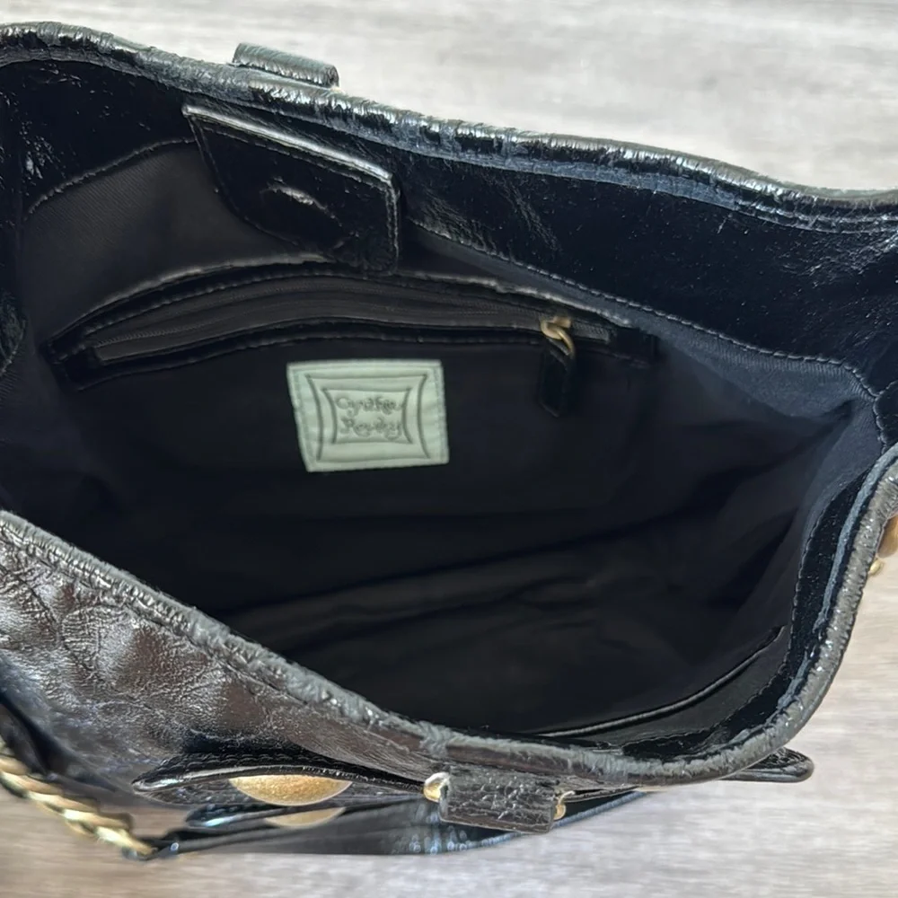 Cynthia Rowley Black Hobo with Gold-Tone Stud Accents